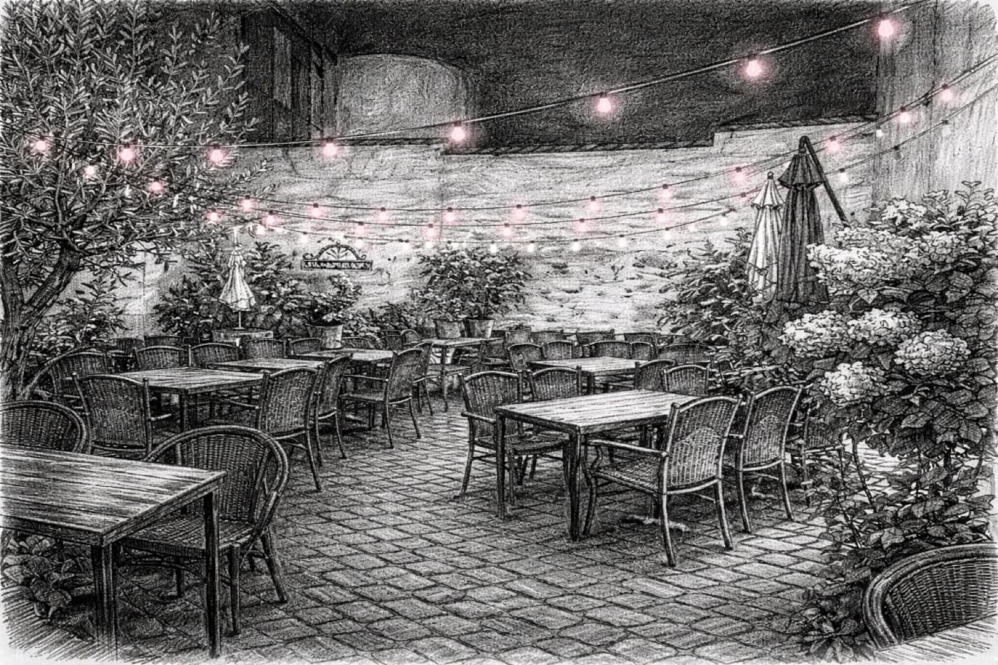 Beste Pizzeria in Lübeck – Pizzeria Portofino, Hinterhof in der Lübecker Altstadt