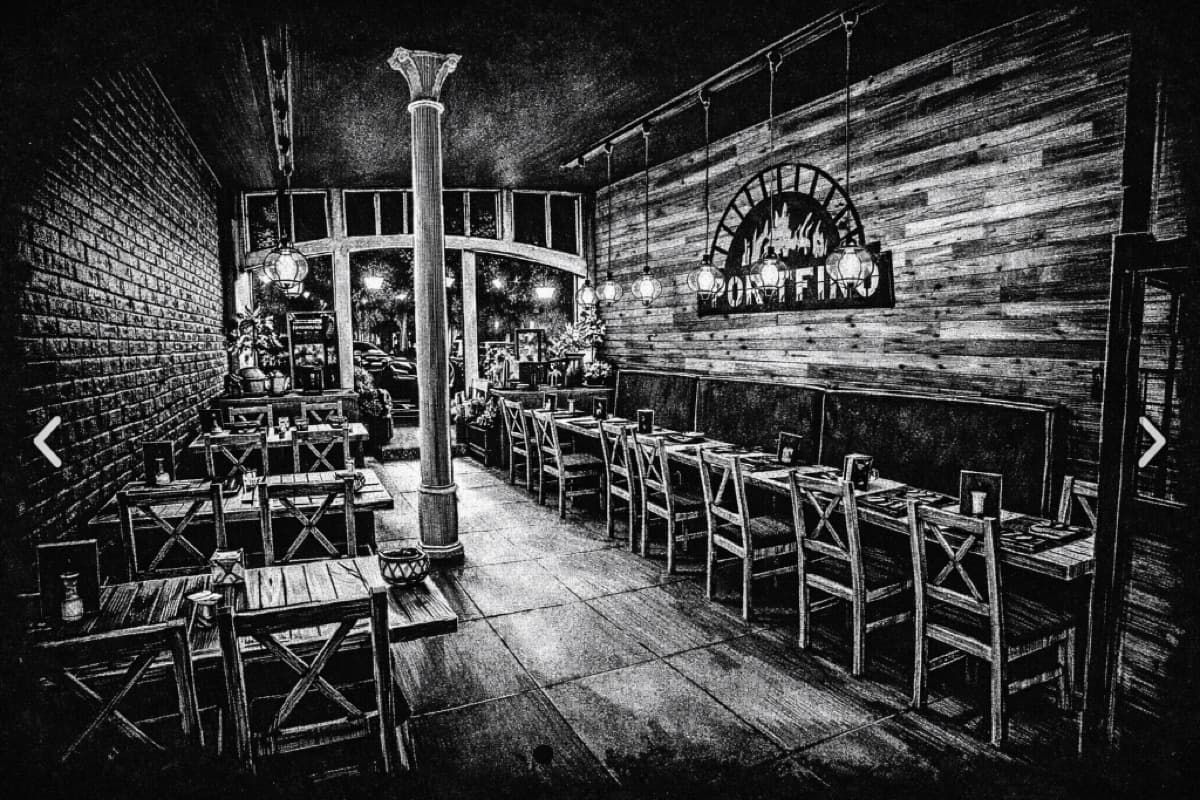 Authentischer italienischer Holzsteinofen der Pizzeria Portofino Lübeck